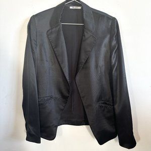 Alexander Wang Black Satin Soft Blazer Sz Med